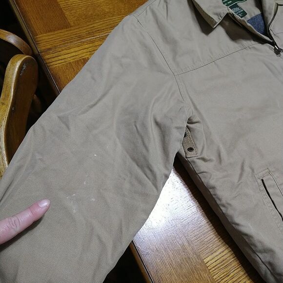 Eddie Bauer Canvas Jacket Fleece Lined Mens XL Tall Tan Workwear Chore Coat Work - Picture 10 of 16